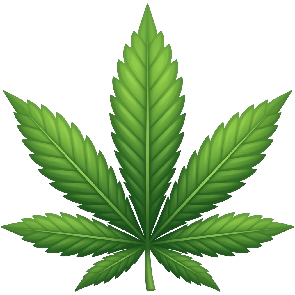 Hoja de mariguana emoji para pegar en una nota de Instagram emoji