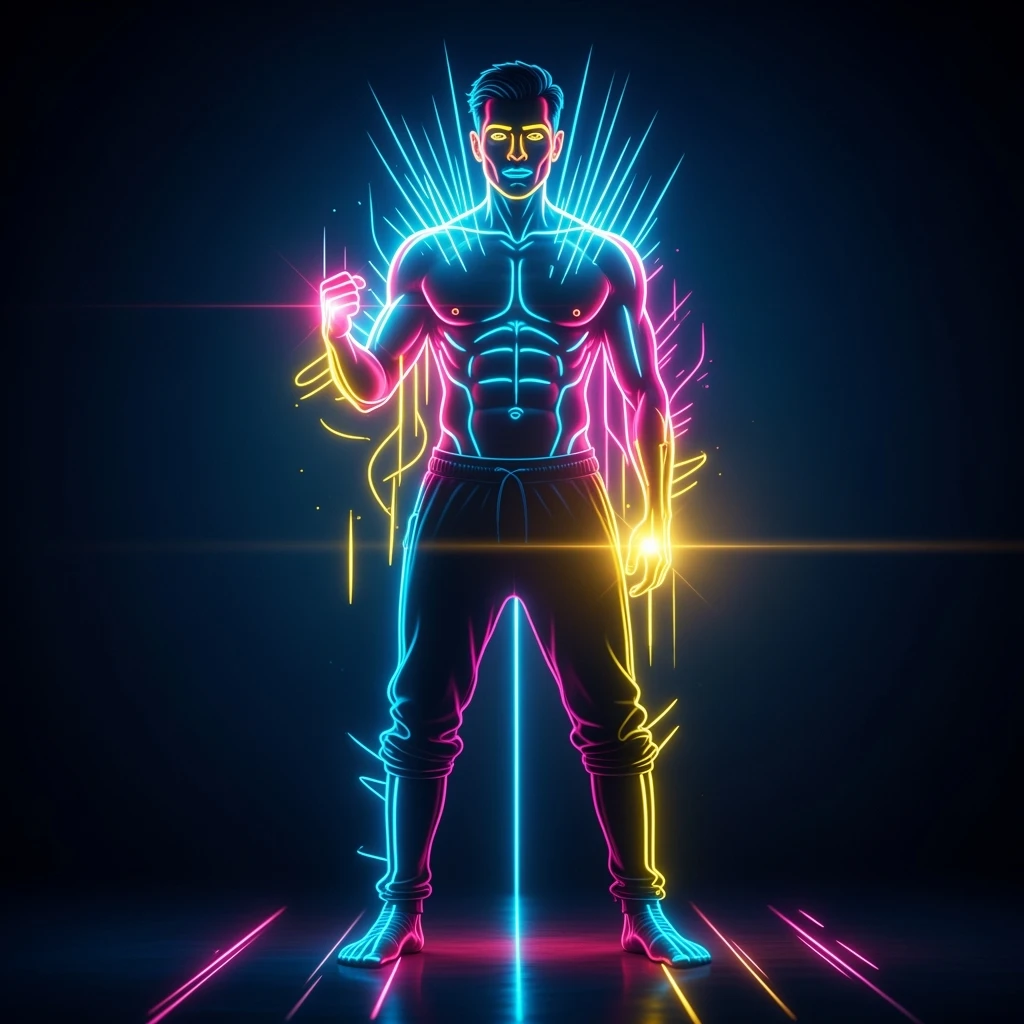 make him in neon emoji