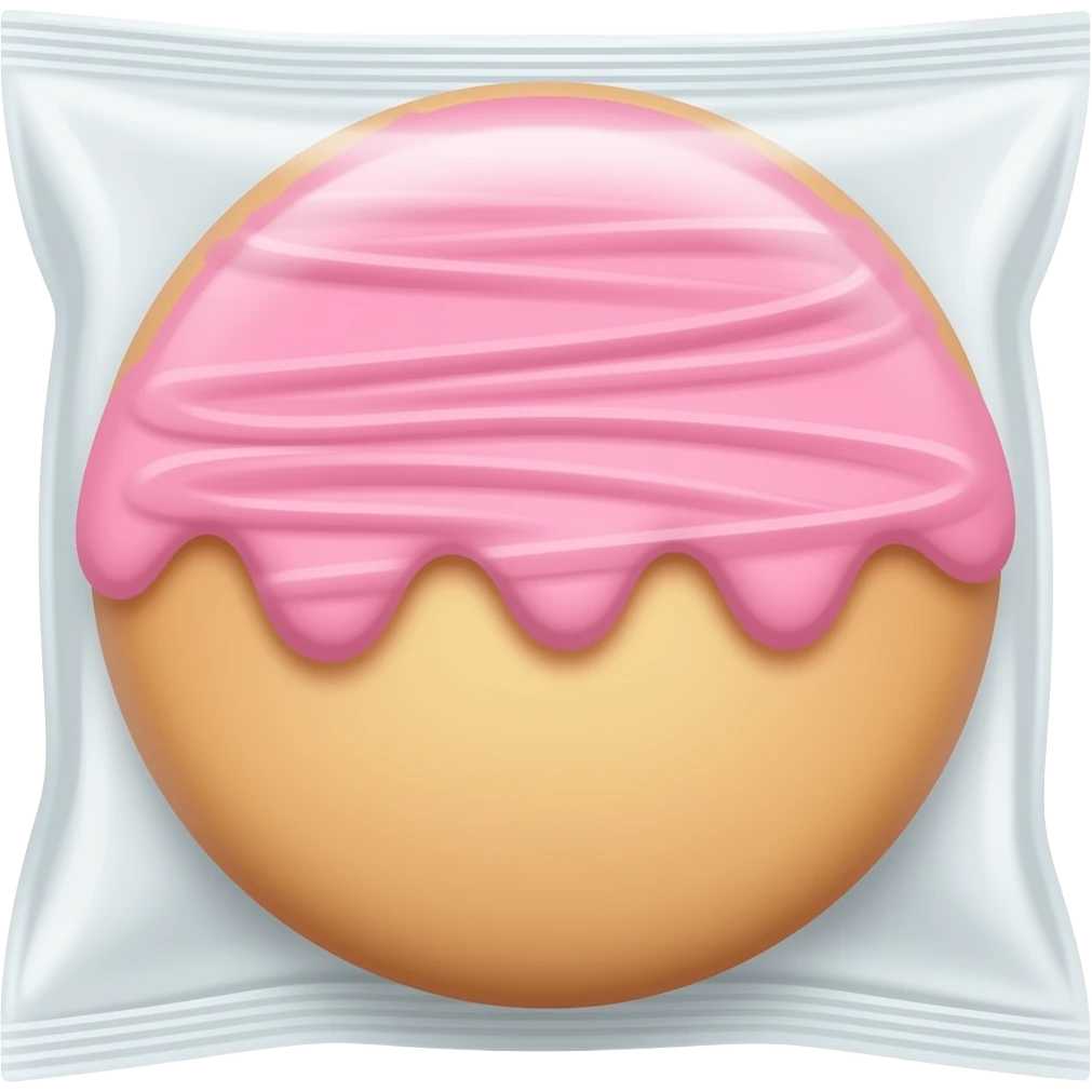 Sugar cookies with pink frosting packaged in a transparent container emoji