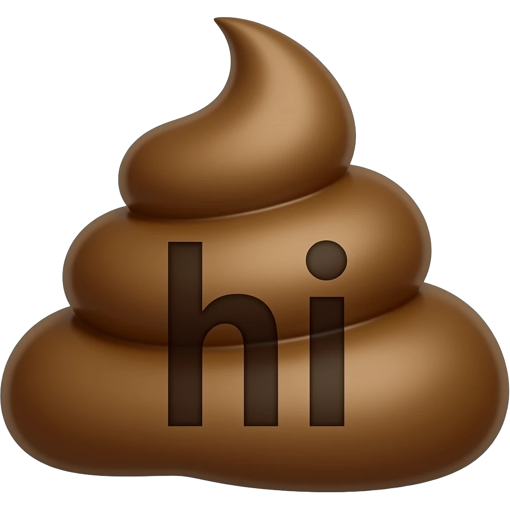 A poop that says hi emoji