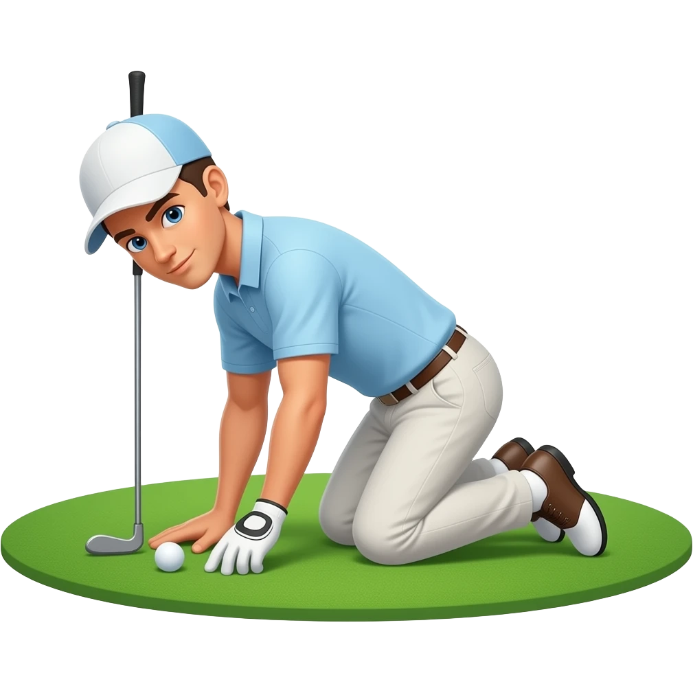 Golfer prostrating himself emoji