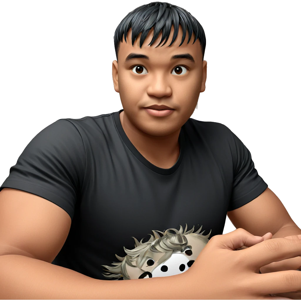 boy with black shirt indoor emoji