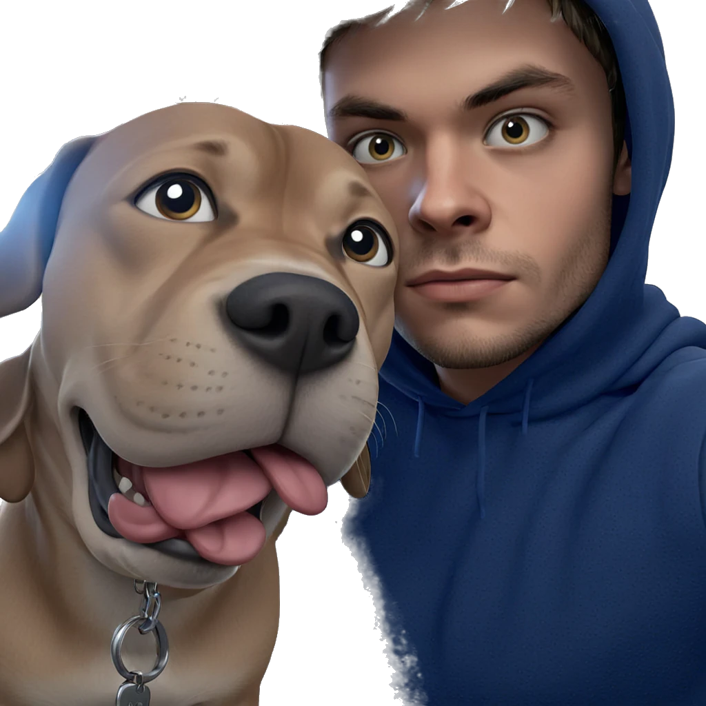 boy holding dog meme emoji