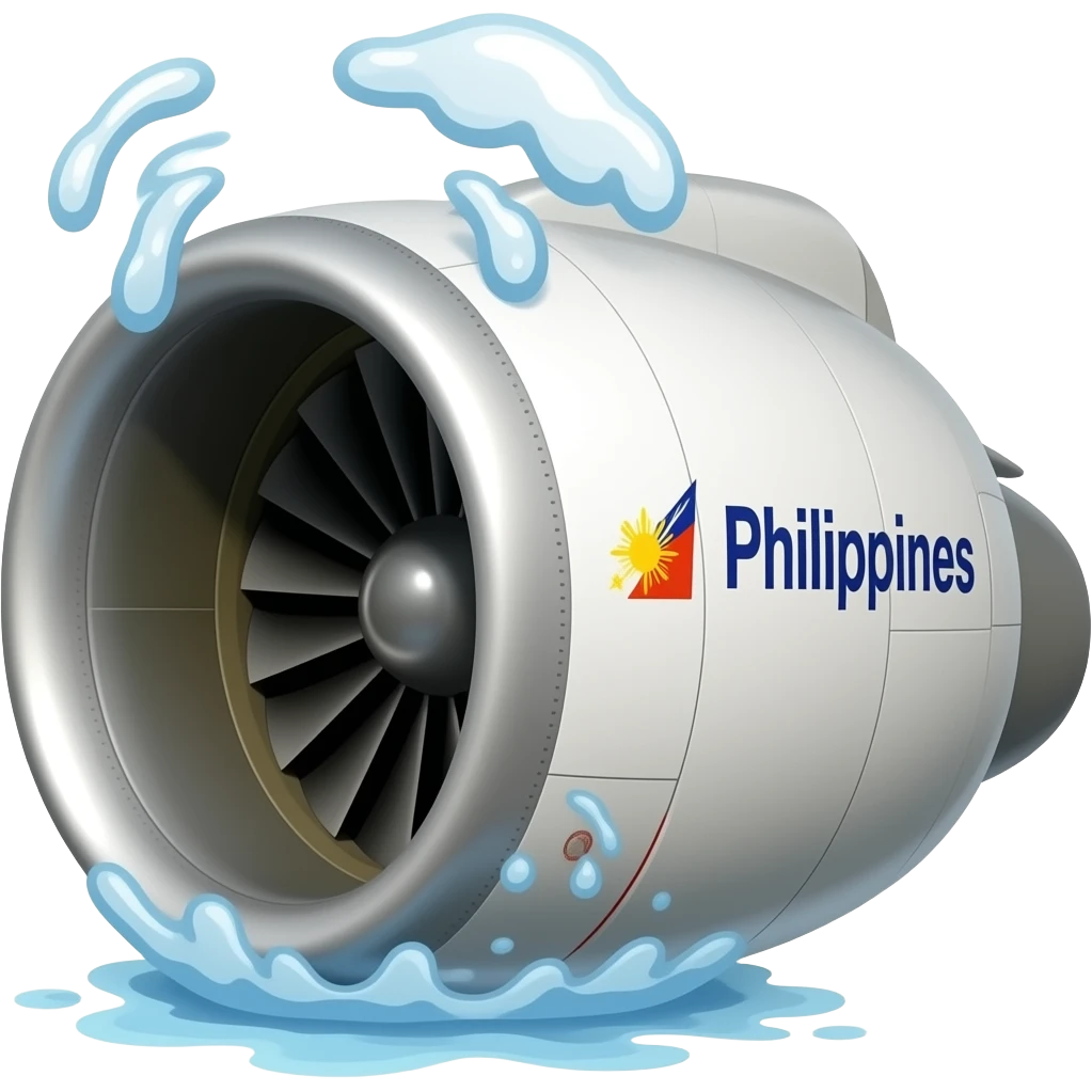 a boeing 747 philippine airline engine failure. emoji