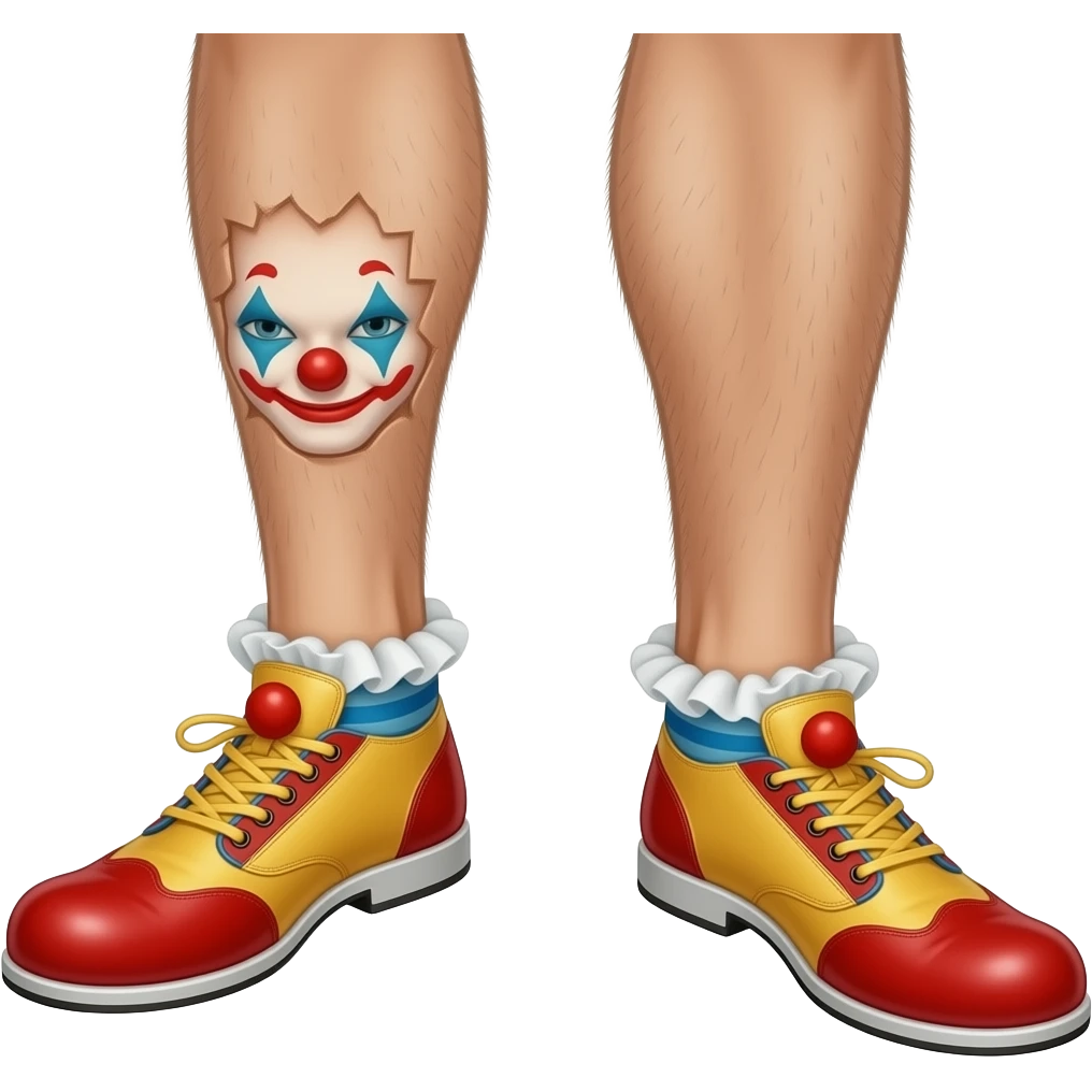 Feet ripping of clown shoes emoji