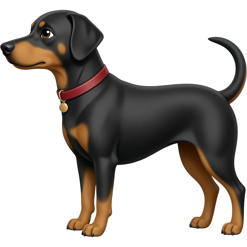 숏다리에 몸이 긴 검정강아지 emoji