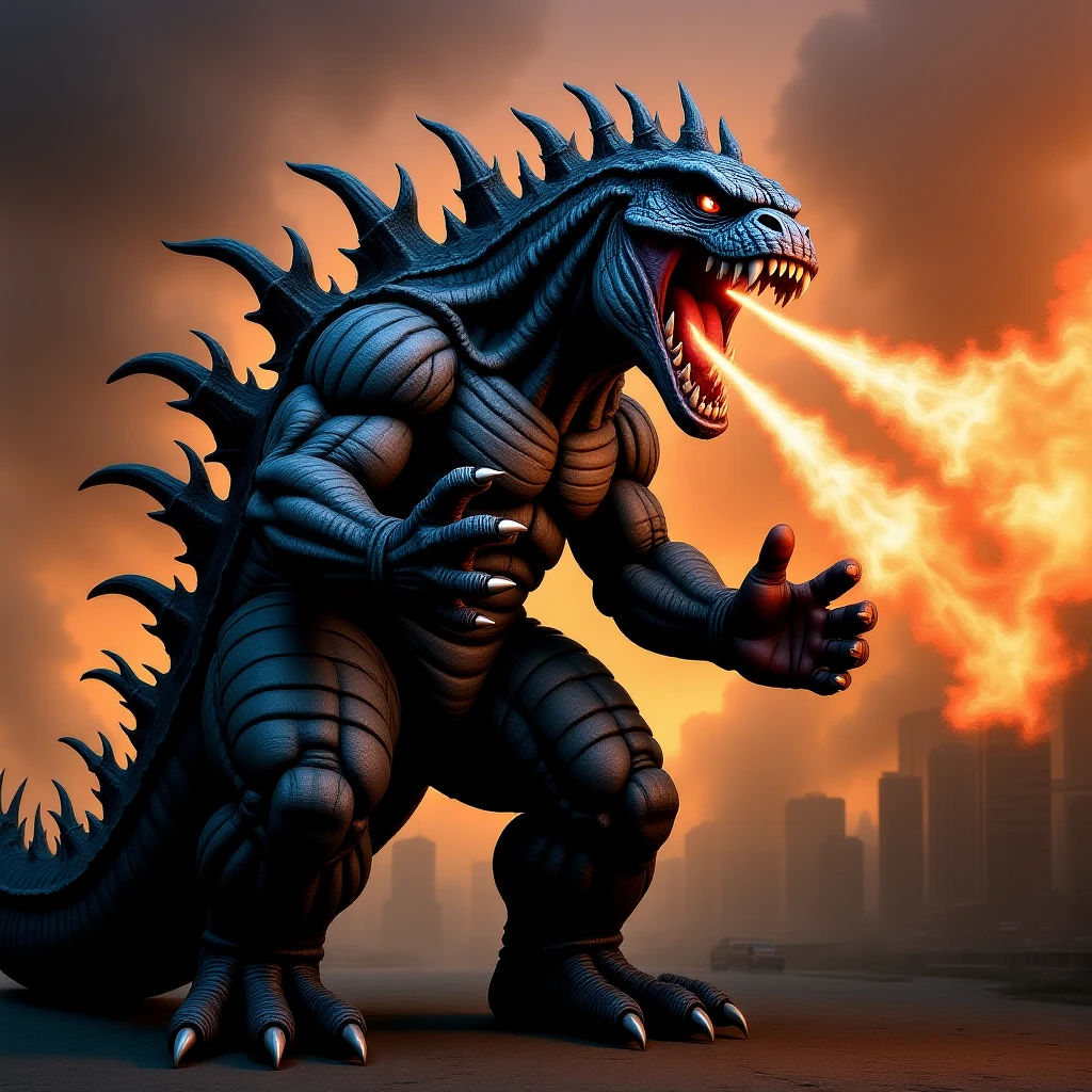 godzilla attackig ny emoji