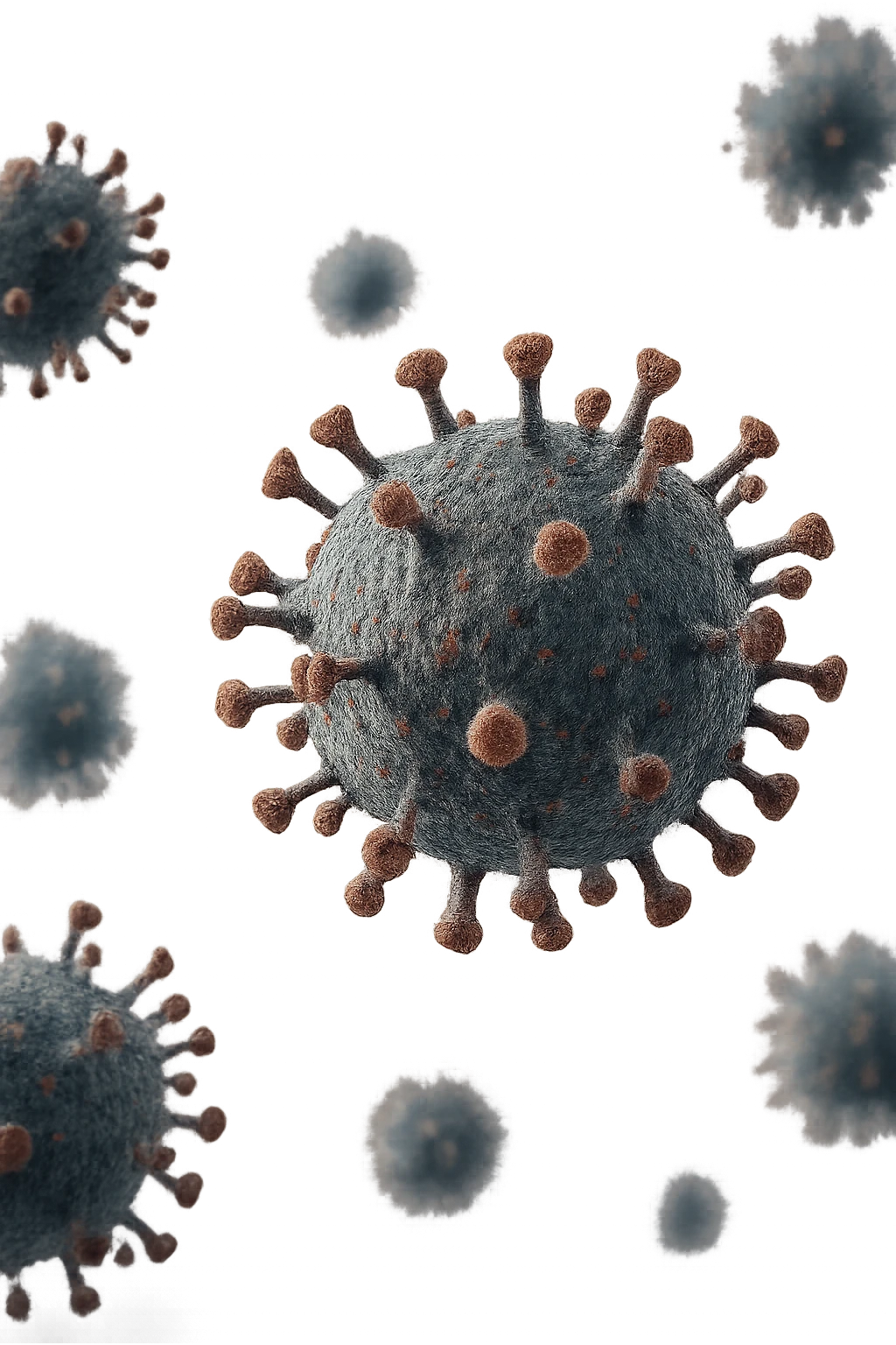 virus fluttuano in aria, iperrealistico 4k emoji