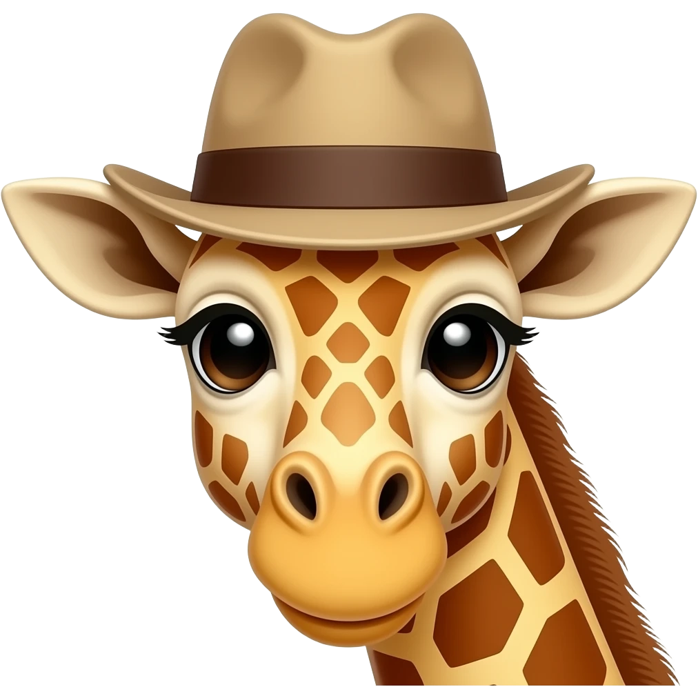 giraffe with hat, just face emoji