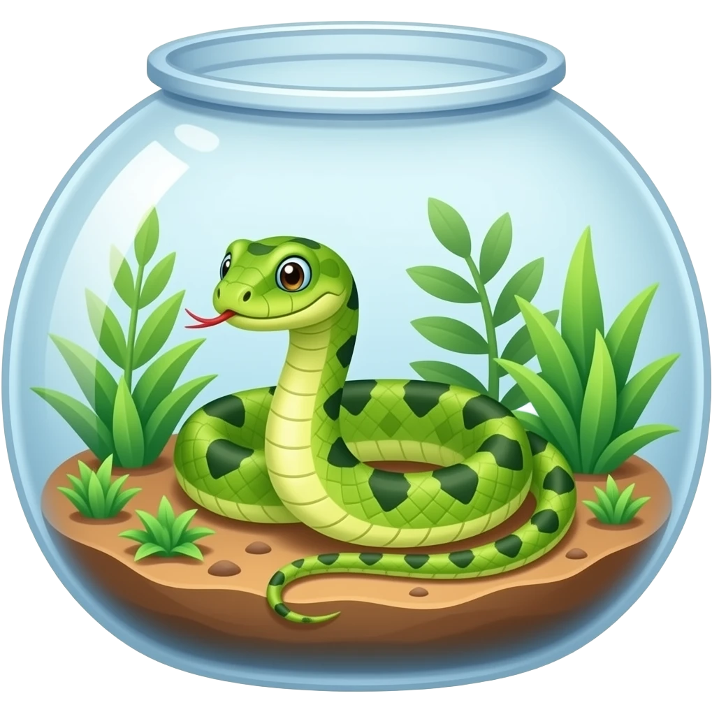 serpiente en terrario estilo emoji iphone emoji