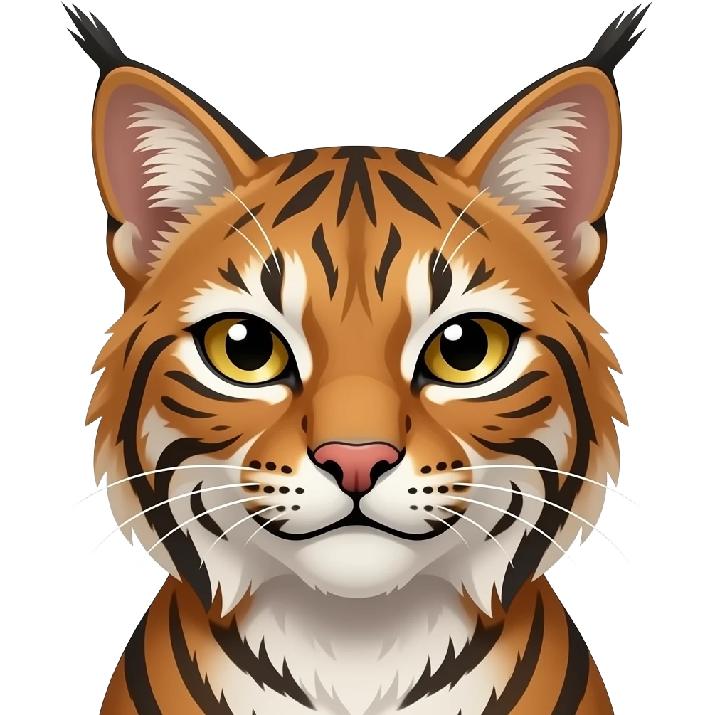 a lynx cat looking dead at me mostly js its face its got a big masculine / strong looking face emoji