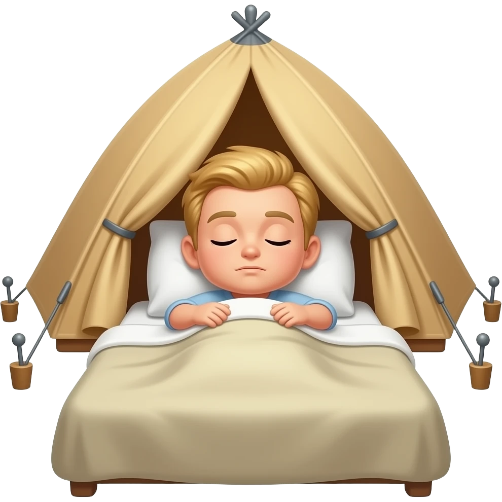 Sleeping in bed, blonde hair and pitching a tent under my covers emoji