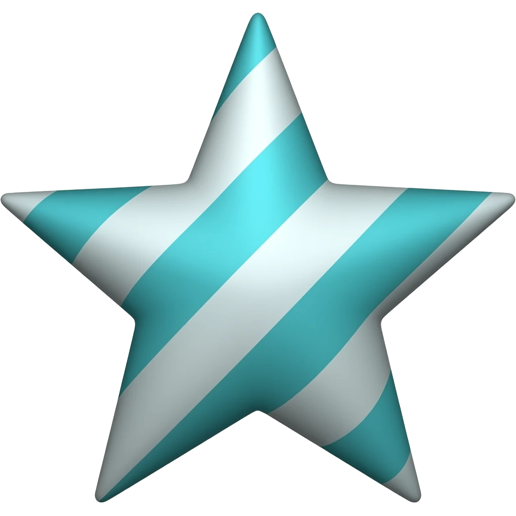 TURQUIOSE DIAGONAL STRIPE  STAR emoji