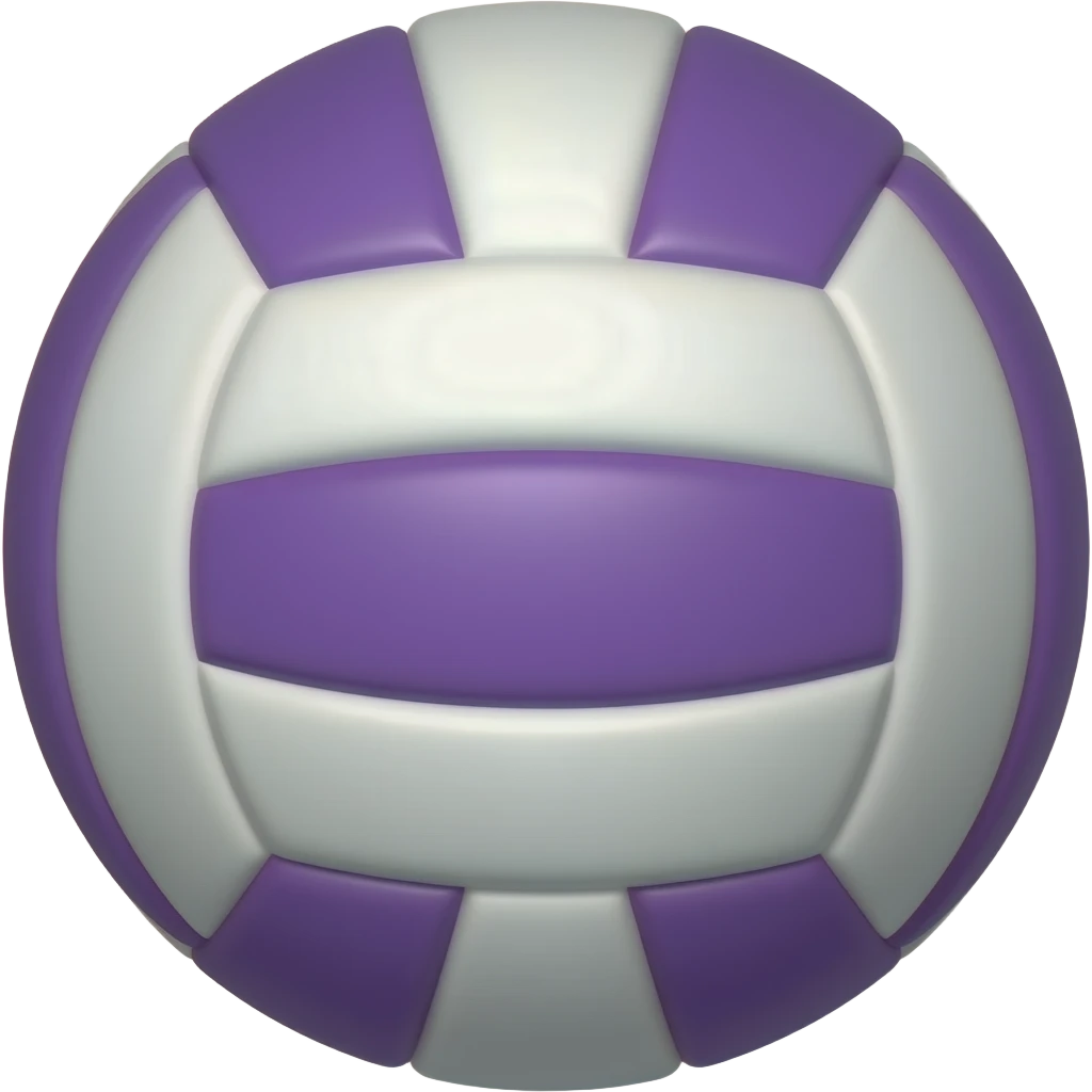 White and Purple volleyball emoji