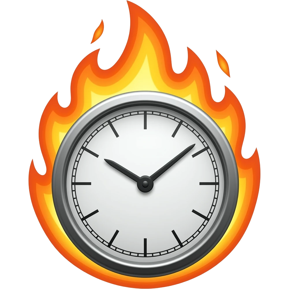 Burning clock emoji