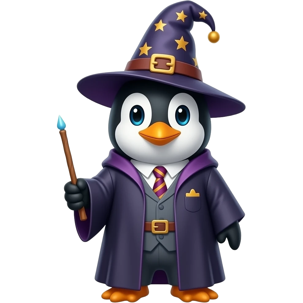 Penguin Wizard emoji