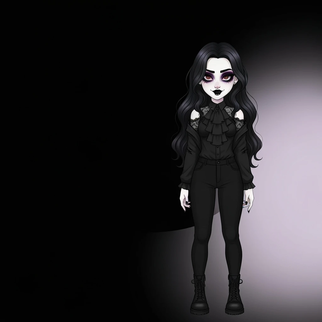 goth profile banner, cute, expressive, minimal, variation 2 emoji
