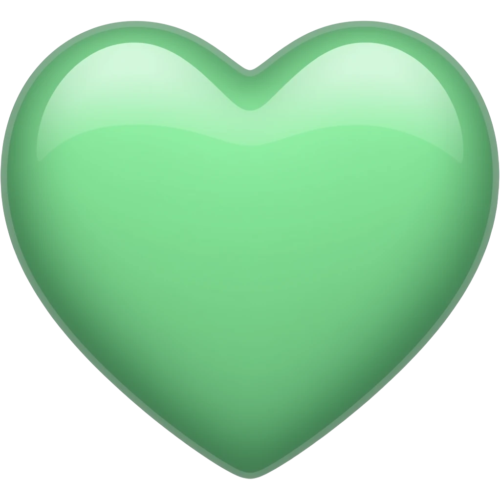 verde água coração emoji
