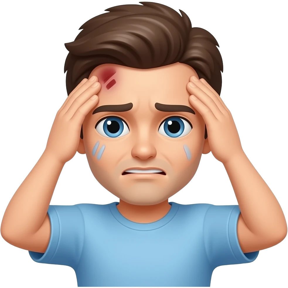 I've banged my head. emoji
