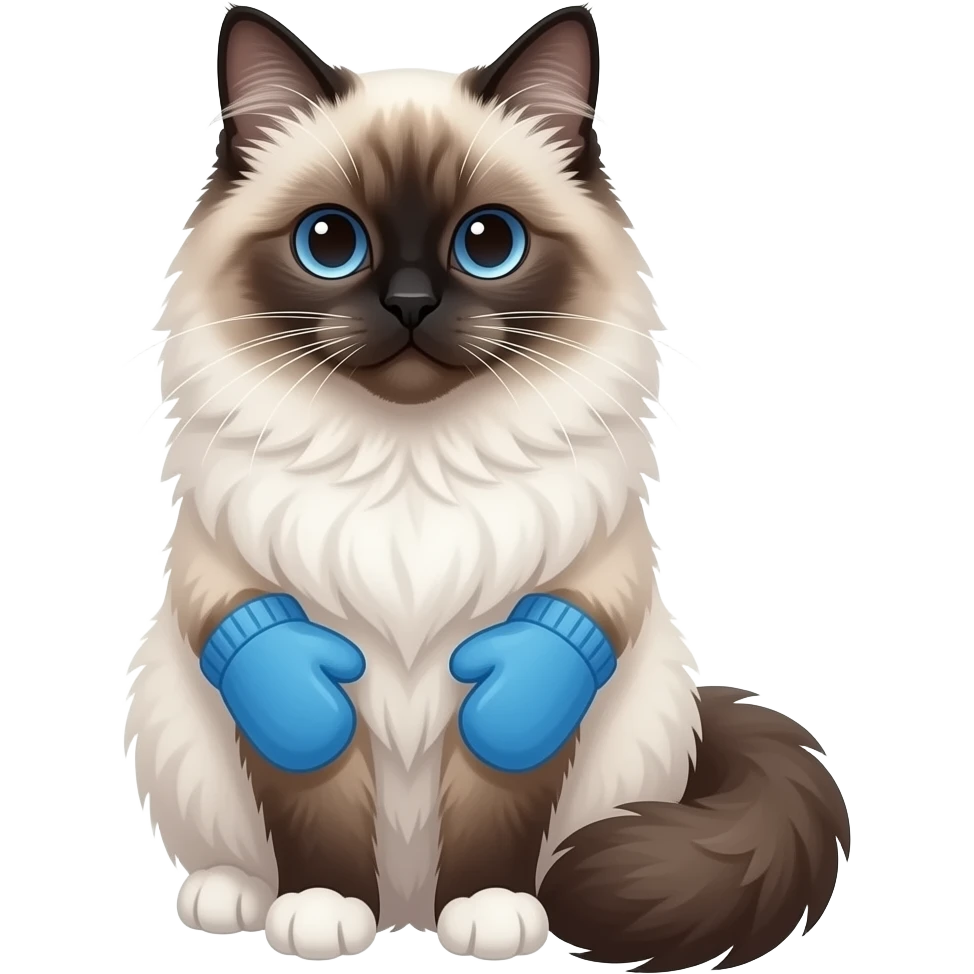 Ragdoll cat blue mitted emoji