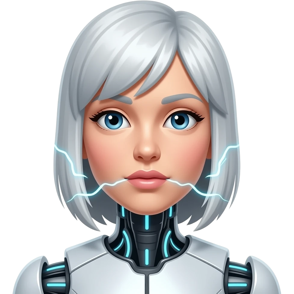 Female robot human farting eletricity emoji