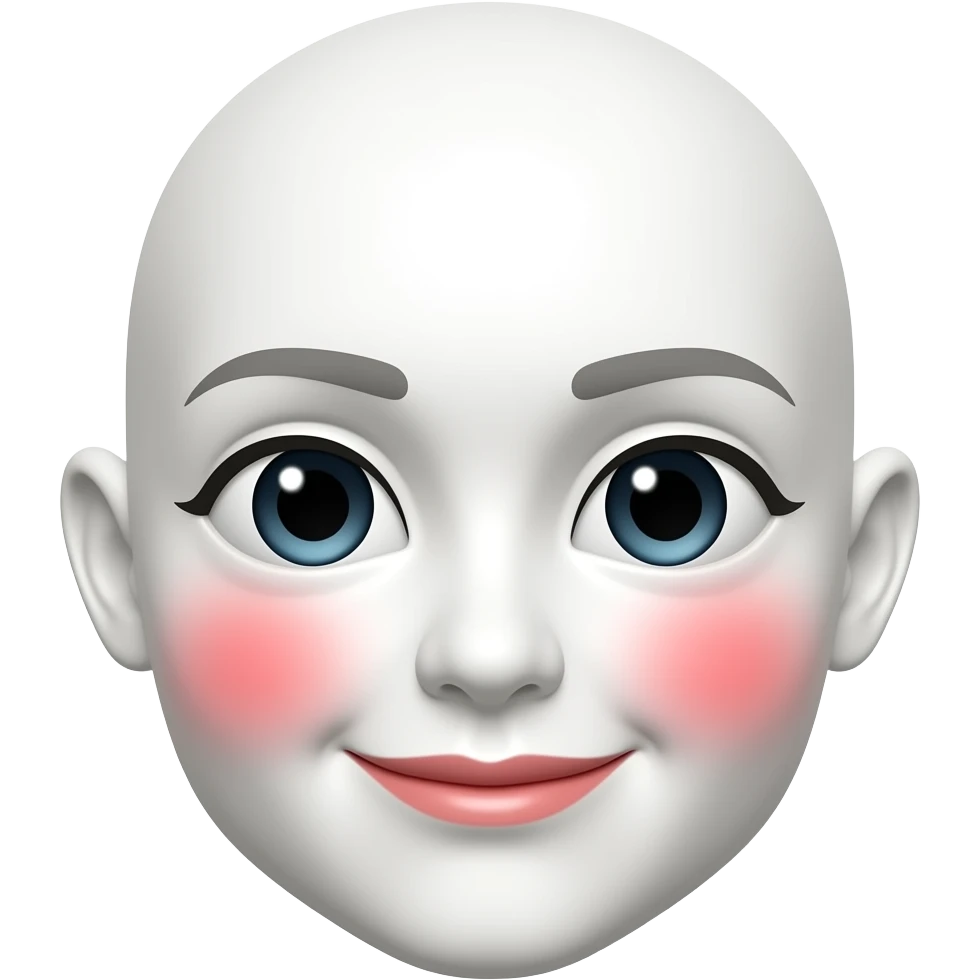 흰색얼굴의 붉은색 홍조를 하고 있는 이모티콘 emoji