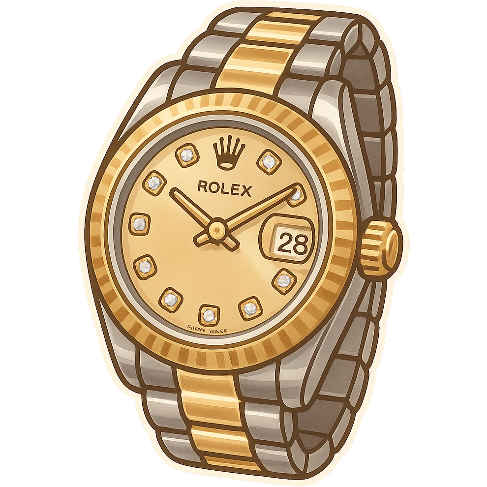 Luxury Rolex women’s watch emoji