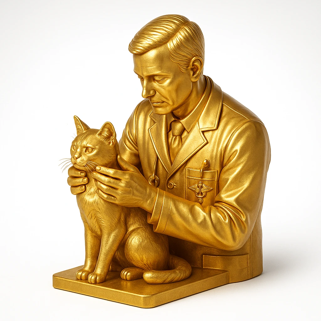 veterinarian examining a cat emoji