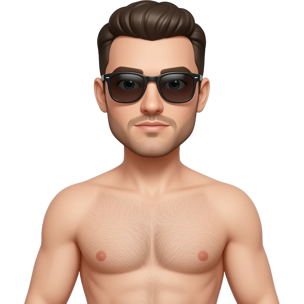 No clothes /man with sunglasses /full length body emoji