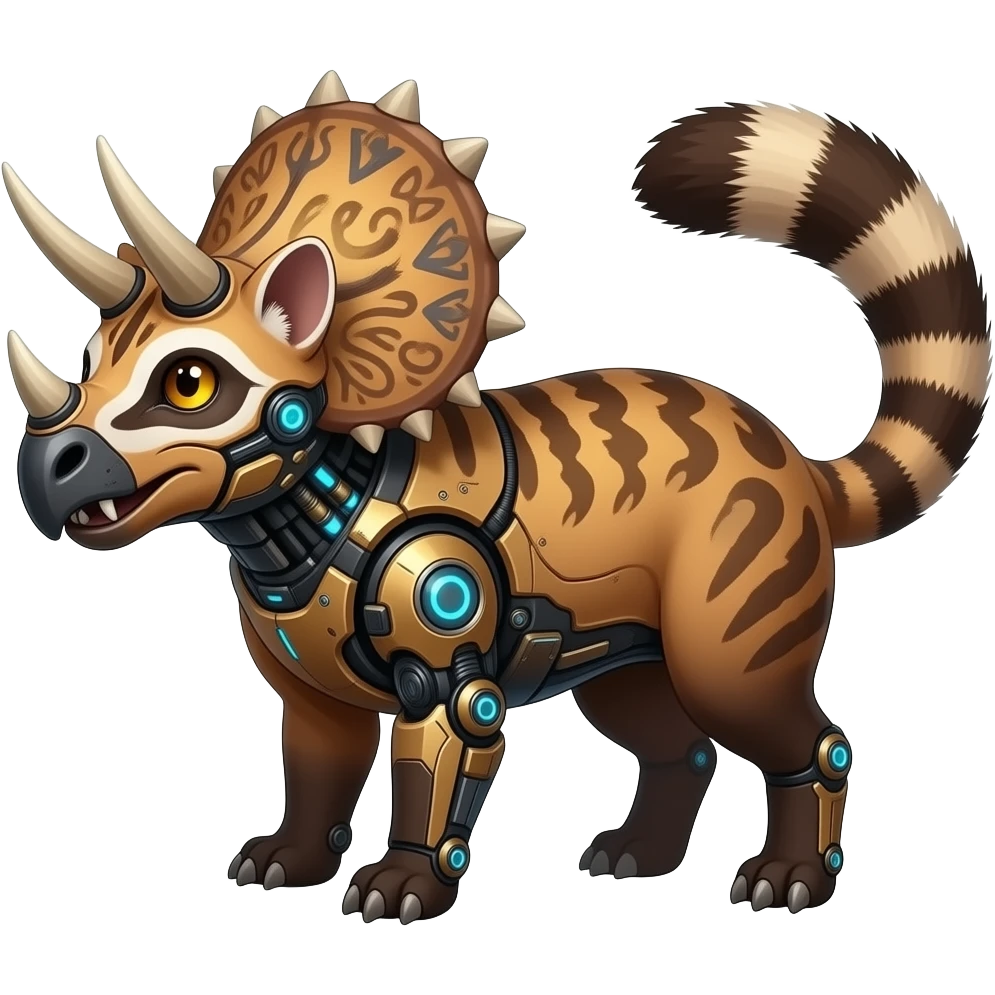 Rare warm-colored exotic edgy epic aesthetic gloomy spooky dark modern colorful cyber-Genet-Trico-Salandit-Civet-species-Fakemon-hybrid-creature, with beautiful intricate markings, full body emoji