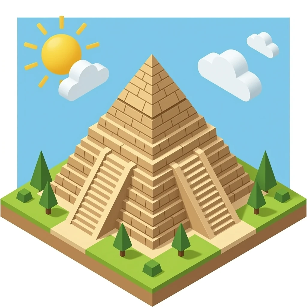 maya pyramid isometric view no background emoji