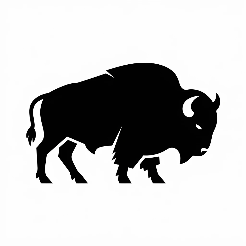 Bison icon black silhouette emoji