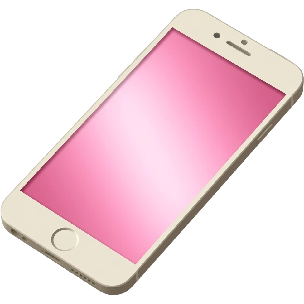 smartphone, beige tones, soft pink screen glow, minimal emoji