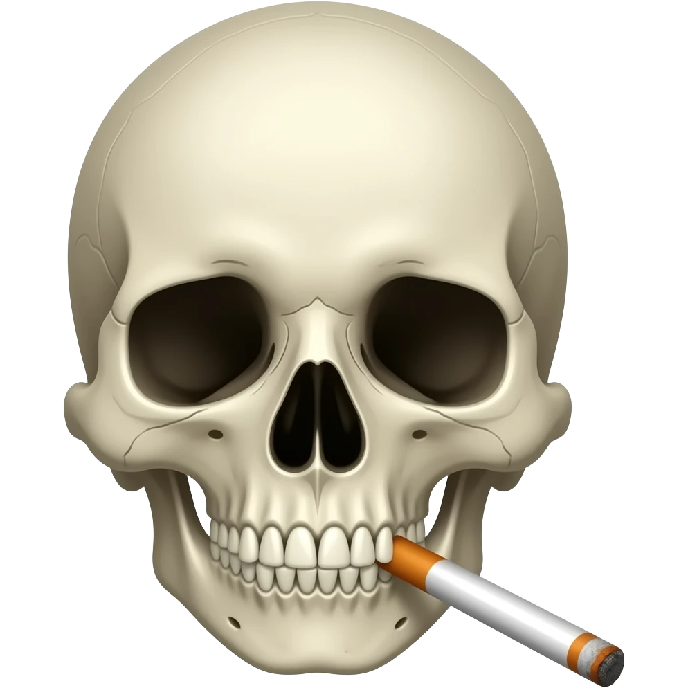 Skull smoking sad 2d emoji