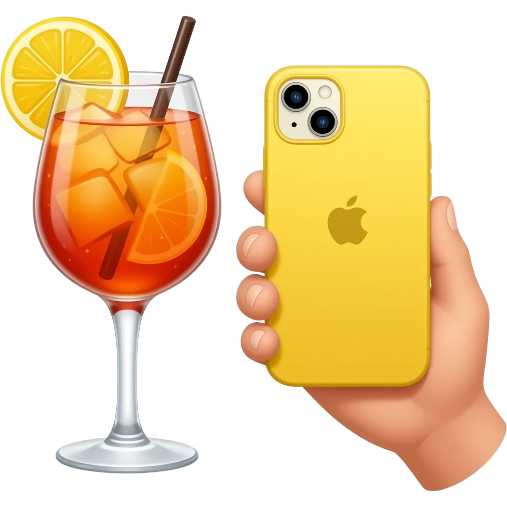 aperol spritz - yellow hand iphone emoji