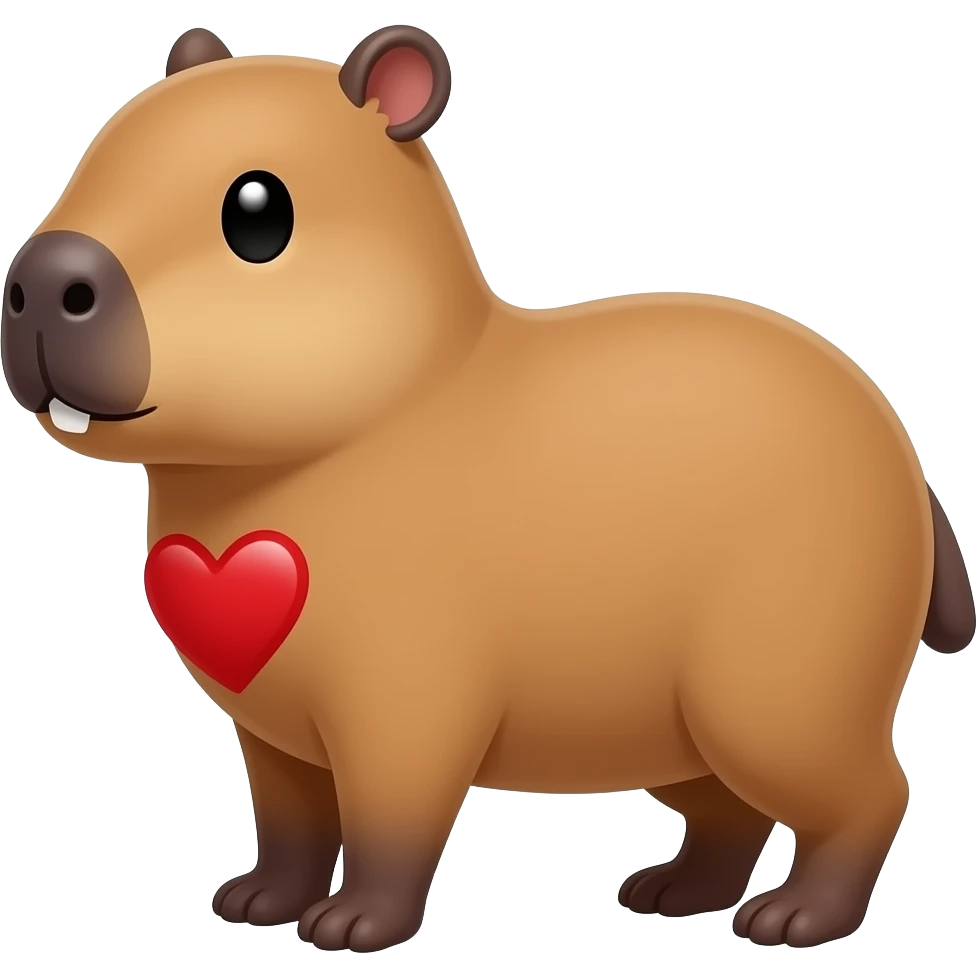 Capivara com coração emoji