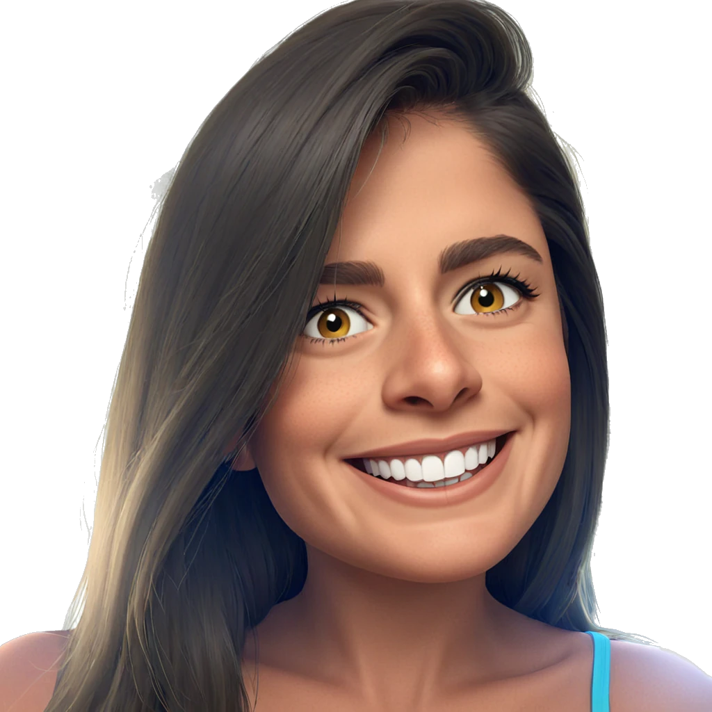 smiling girl with long hair emoji