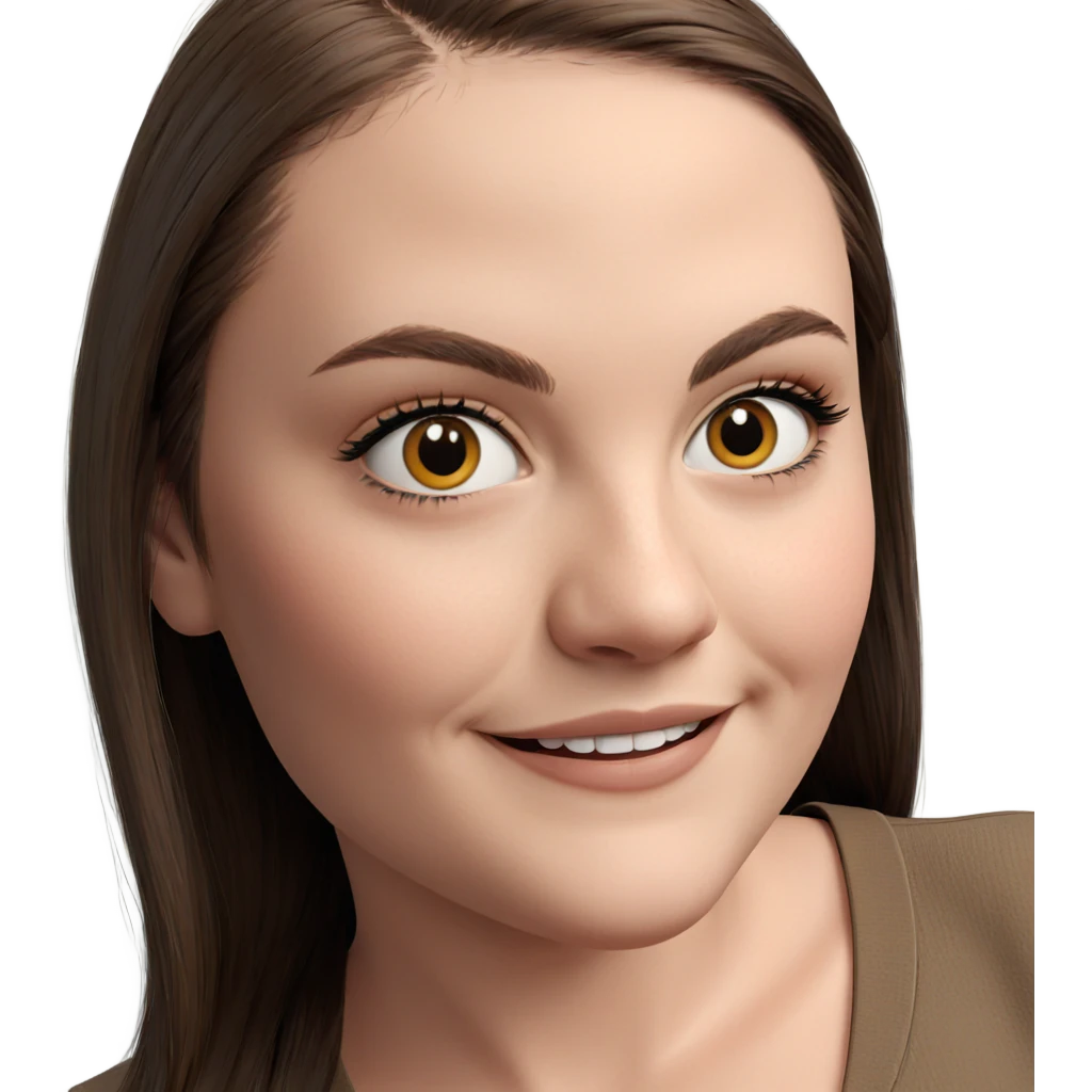 smiling girl with brown hair emoji