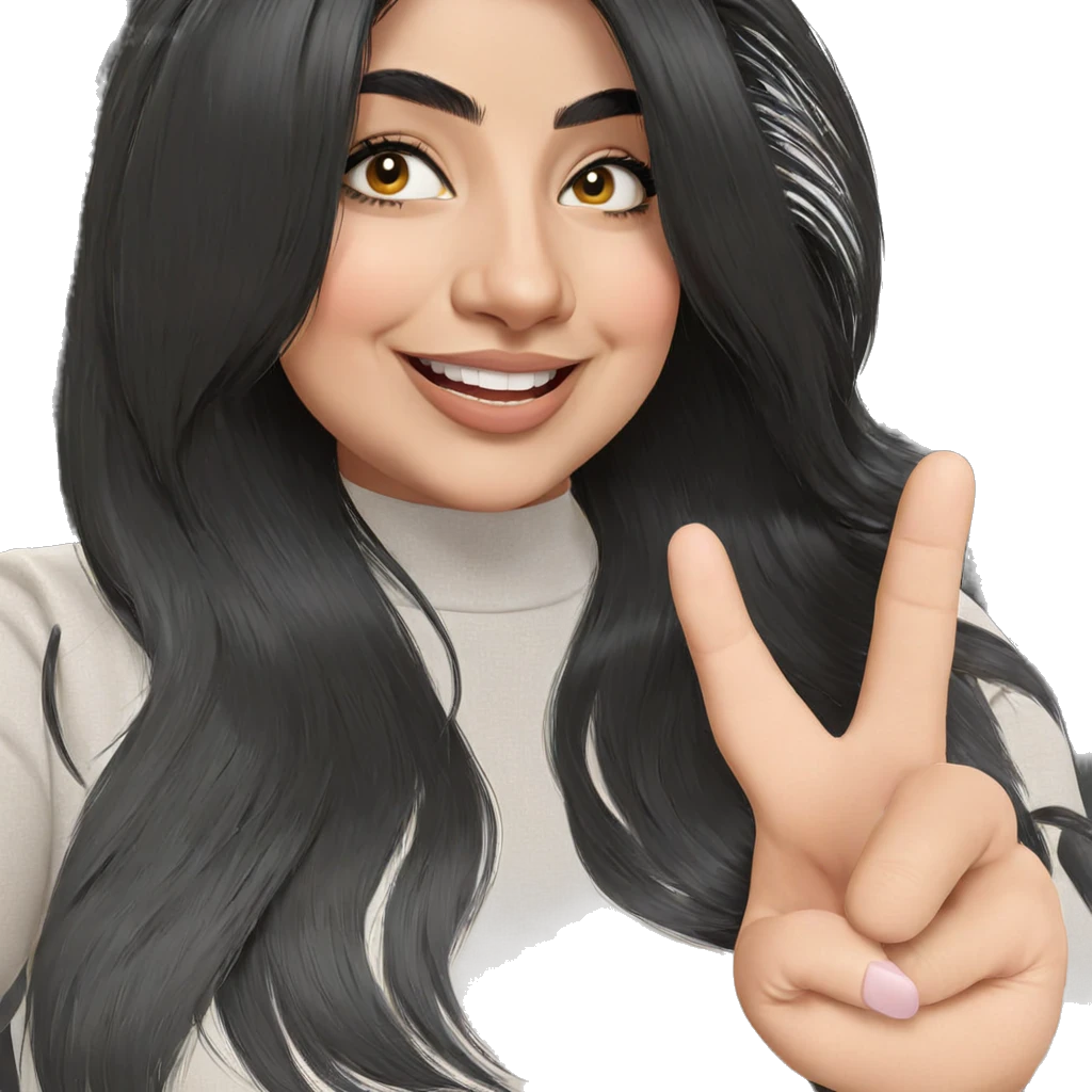 smiling girl with black hair emoji