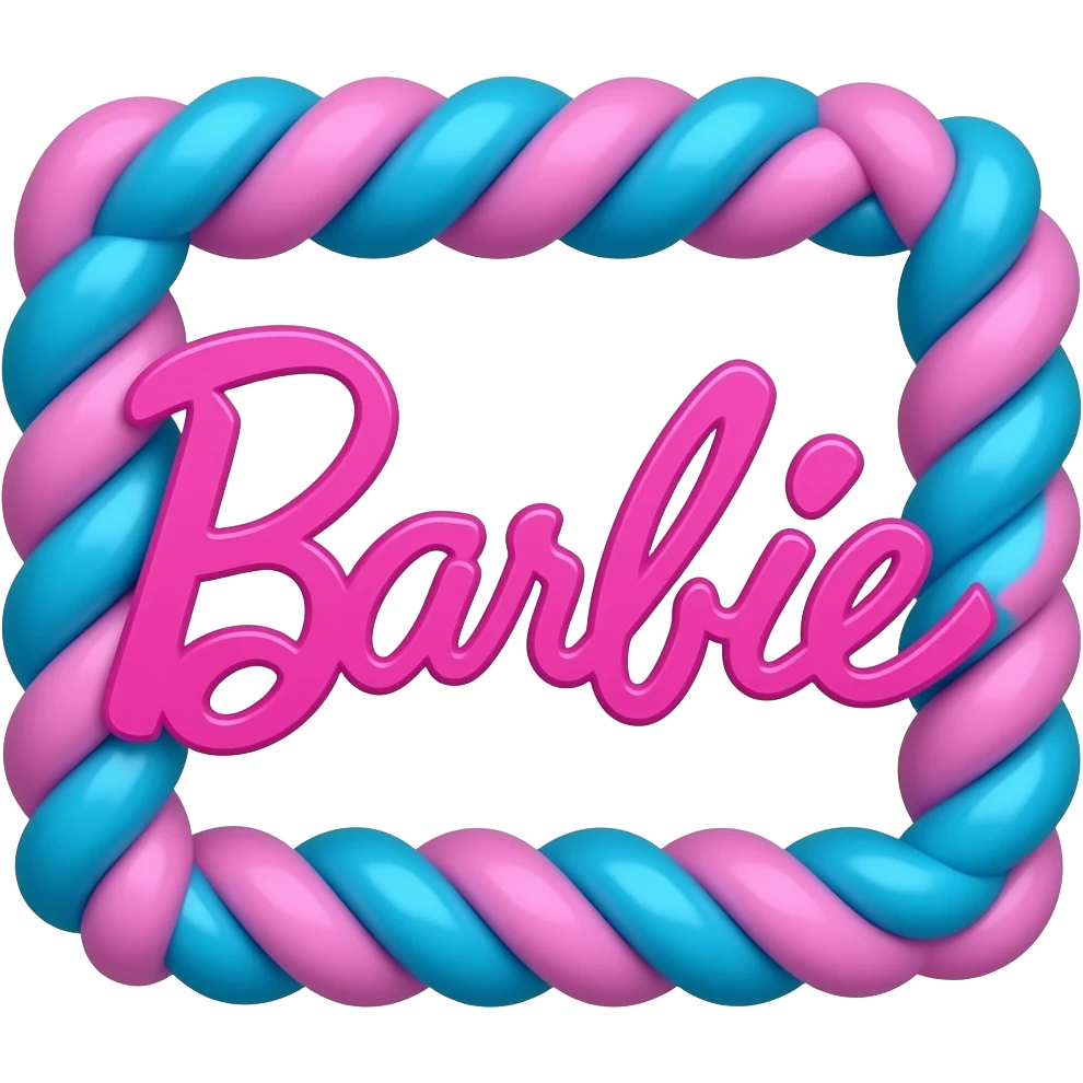 blue pink  Curved Rope Wall Decor inspired by Barbie colour palette emoji