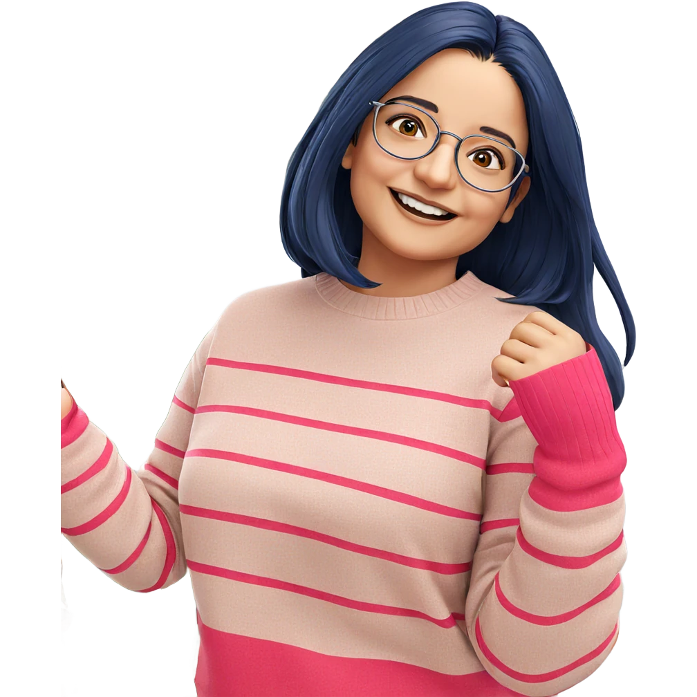 smiling girl with glasses emoji