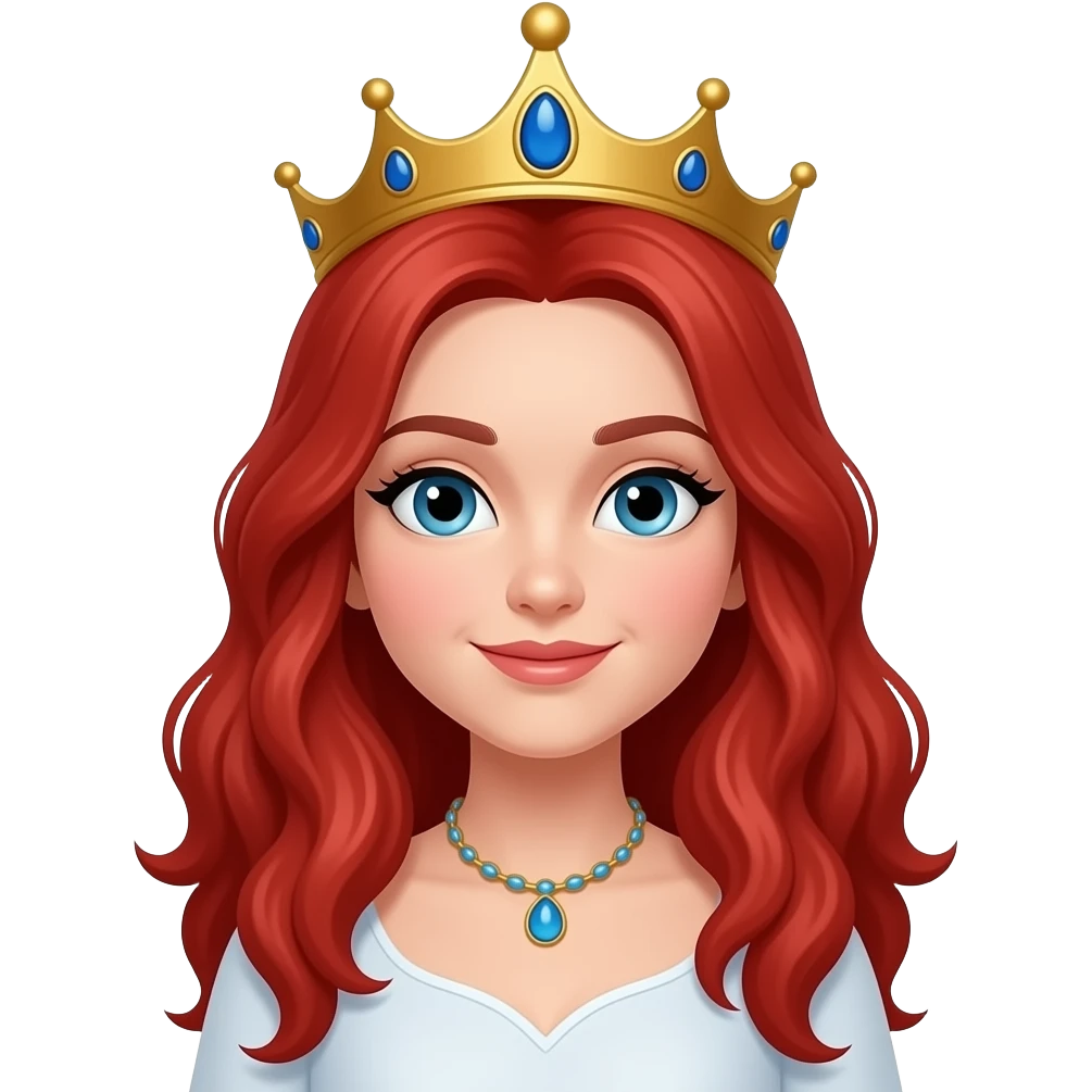 Long red head queen emoji
