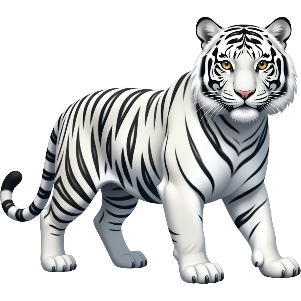 un tigre blanco, cuerpo completo, mistico, tradicion china, solo blanco emoji