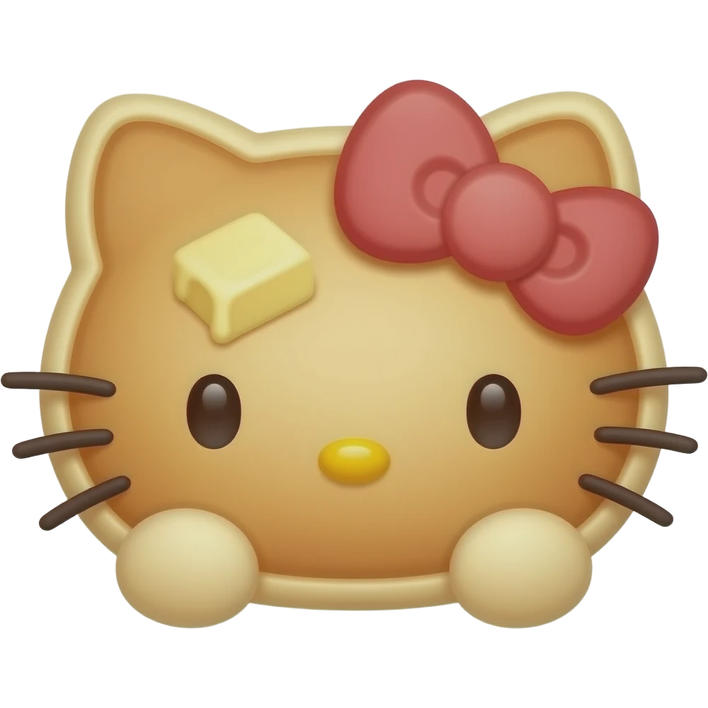 Hello kitty Pancakes with butter emoji