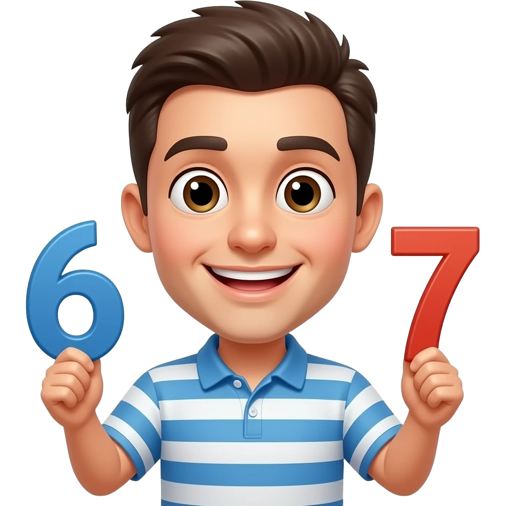 have a emogi holding 6 and 7  with tongue out 😜 emoji