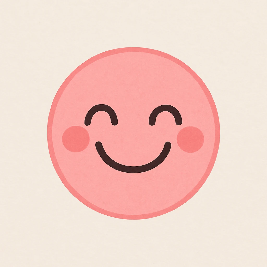 pink smiling emoji emoji
