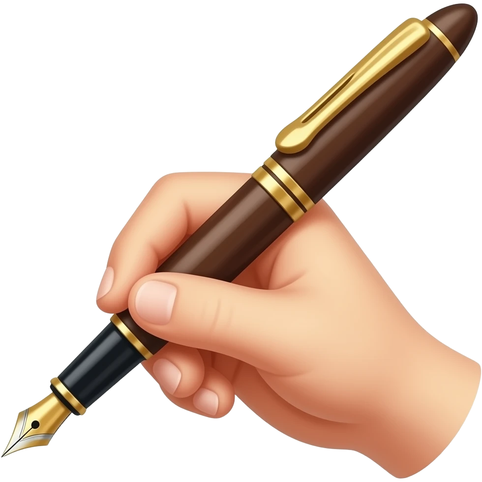 hand with an old Fountain Pen emoji