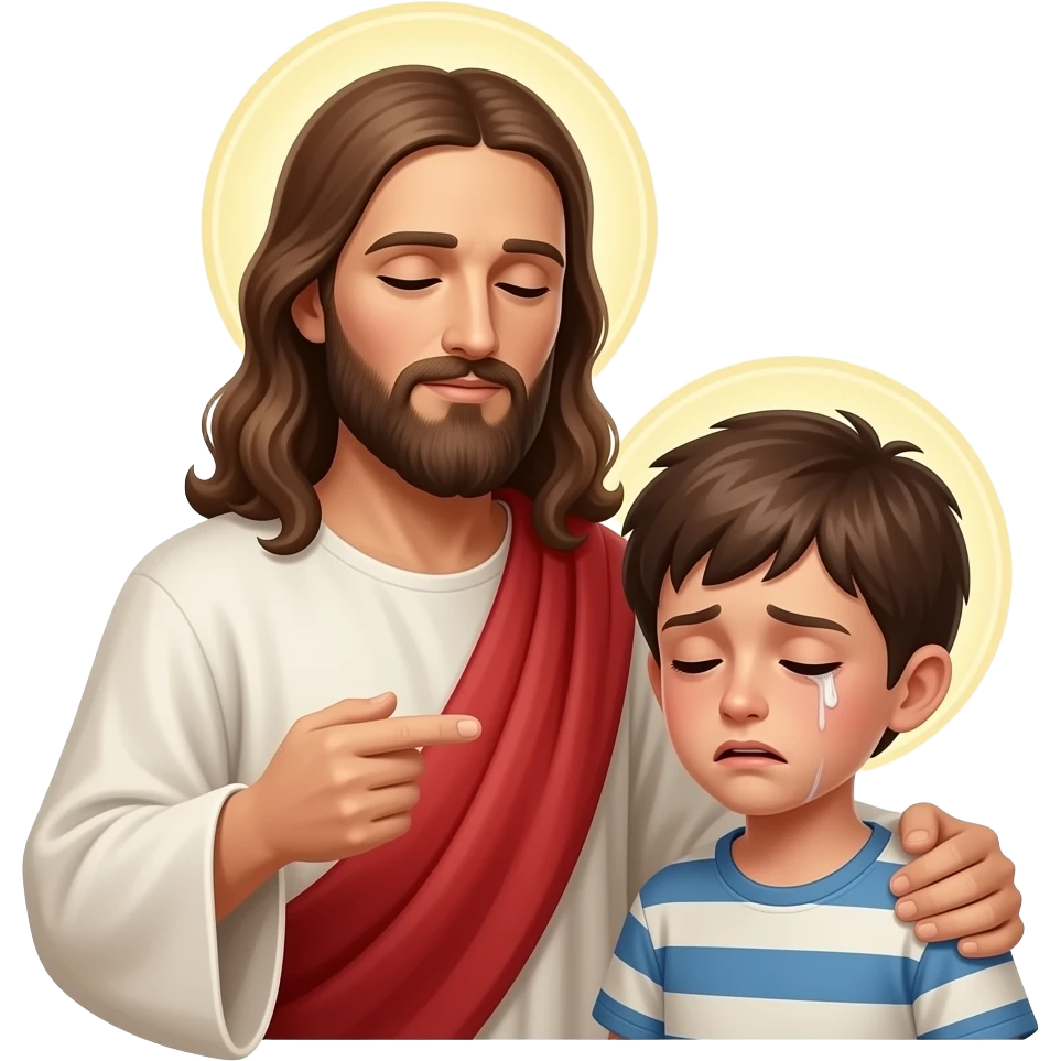 Jesus heals a sick little dying boy emoji