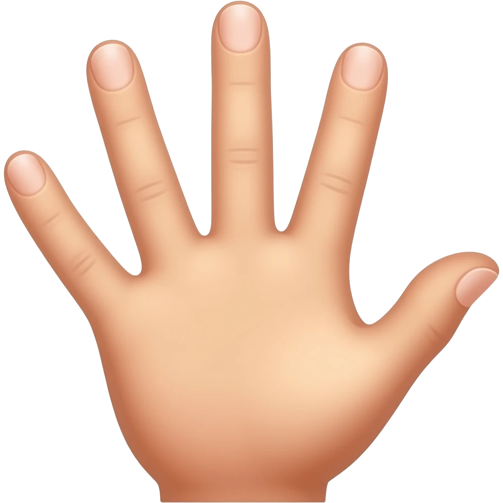 close up of a hand of a kid, back of the hand: not the palm. Small nails emoji