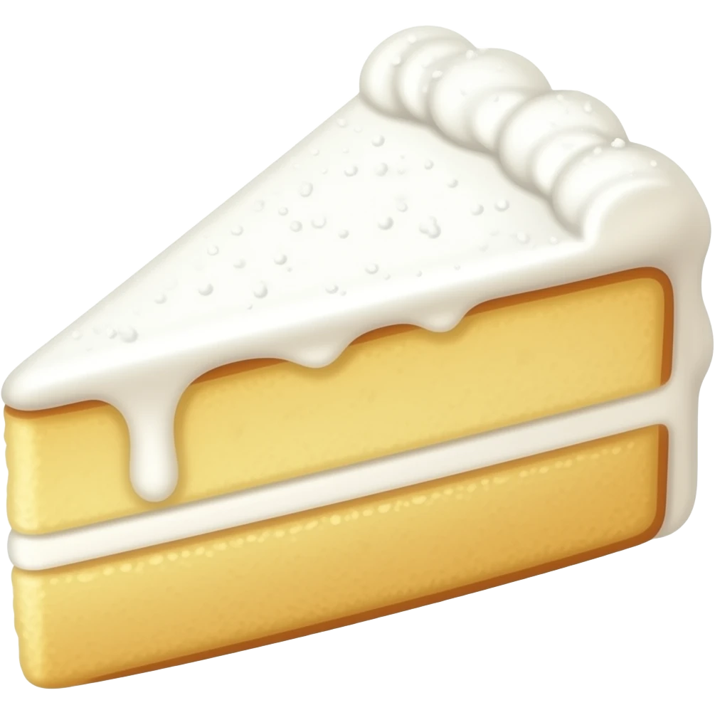 White sprinkled one sliced While cake with white icing emoji